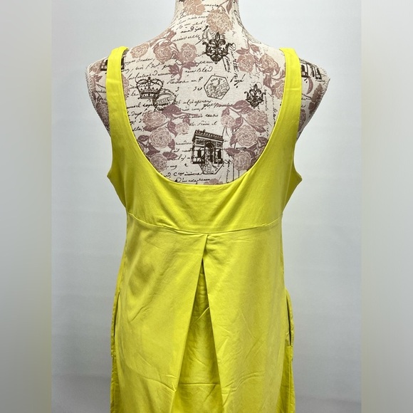 ESLEY Bright yellow ruffle front tank mini dress size M - Picture 5 of 12